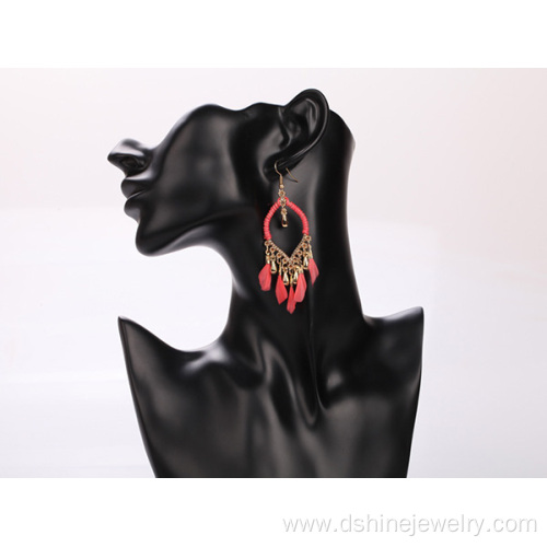 Luxury Feather Long Tassels Earring Wholesale Party Earrings